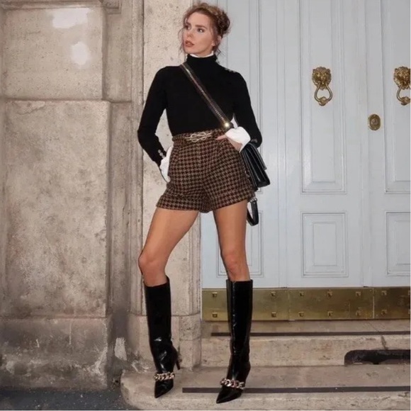 NWT Bloggers Favorite Rare Zara High Heeled Chunky Chain Detail Leather Boots - Picture 4 of 17